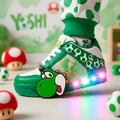 Tenis Luces Led Mario Bros Dunk 15/17 con Llavero de Regalo de Yoshi (Clon Nacional) • Envio Gratis