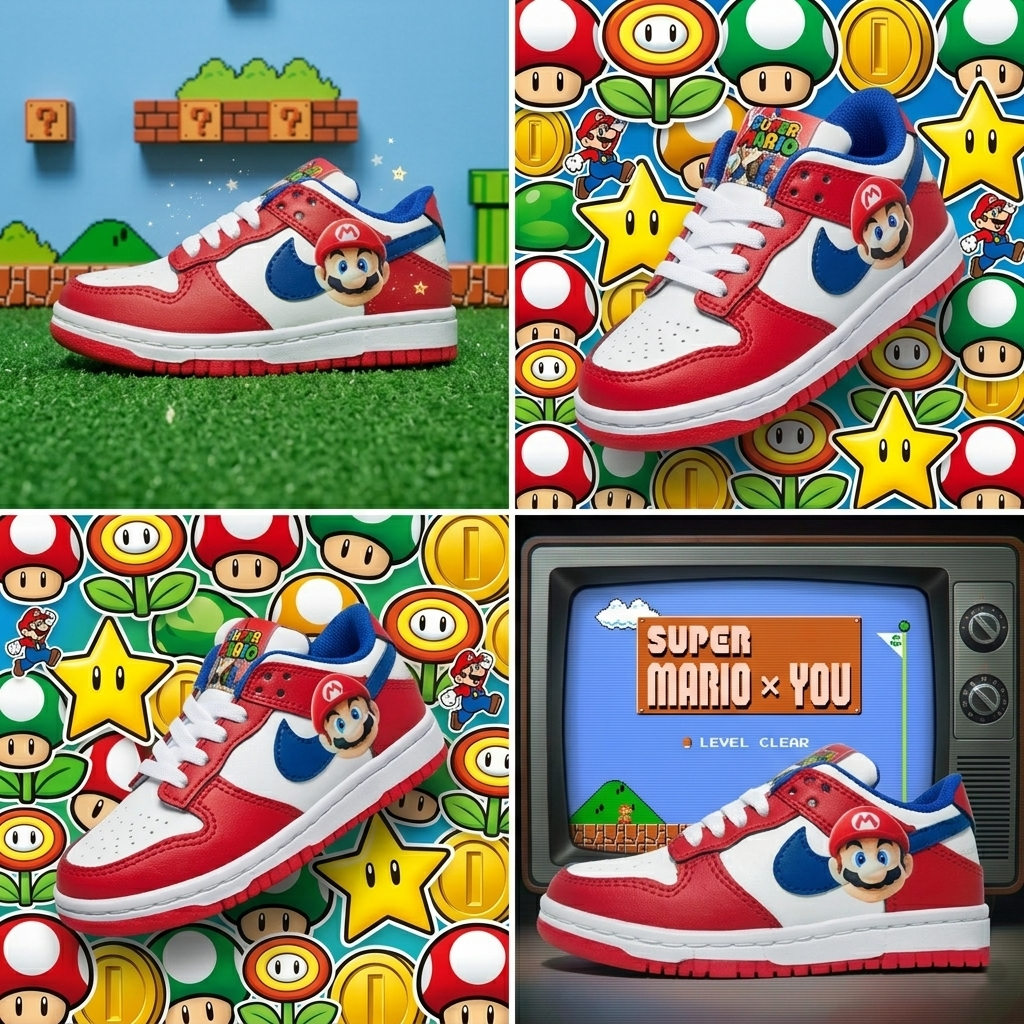 Nike Dunk Mario 18/21 (Clon Nacional) • Envio Gratis